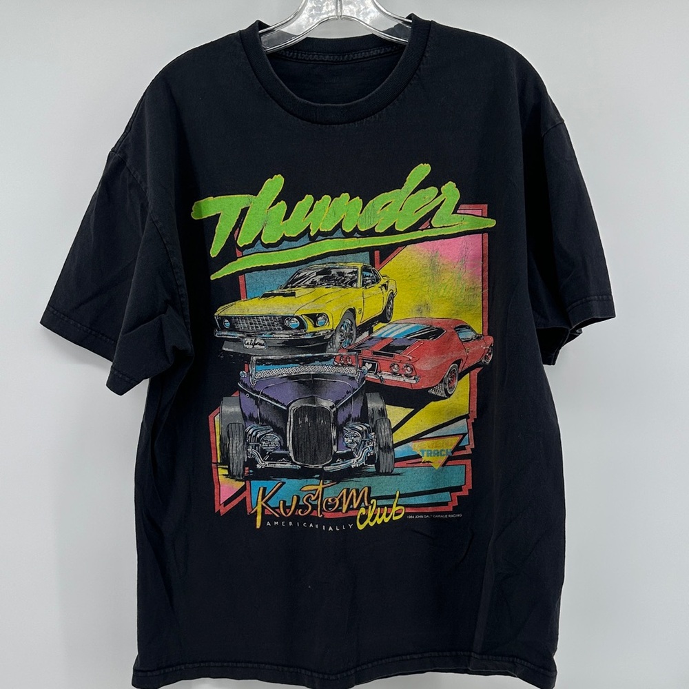 Vintage Thunder Kustom Club John Galt Garage Racing Graphic Tee Men’s Large